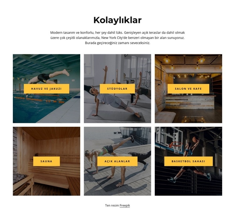 Olanaklarımızı gezin Web Sitesi Mockup'ı