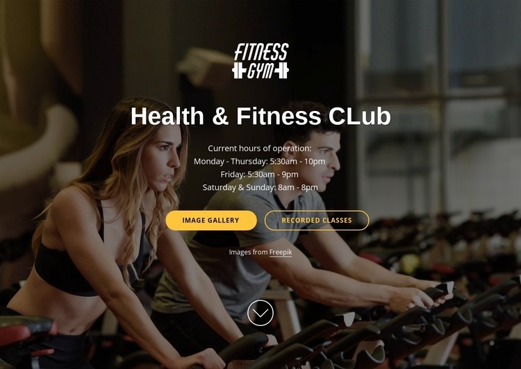 Wellness and fitness club Web Page Design