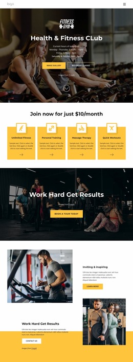 Health And Fitness Club - Site Mockup