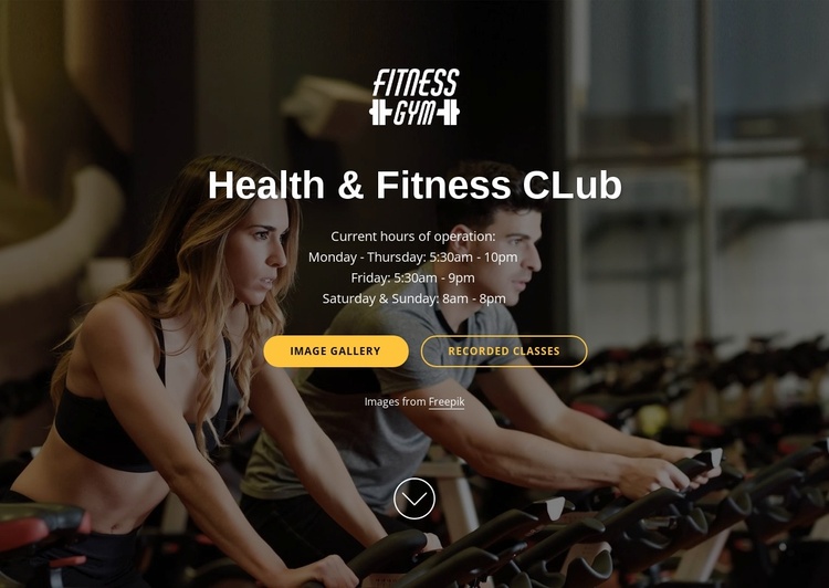 Wellness and fitness club Website Template