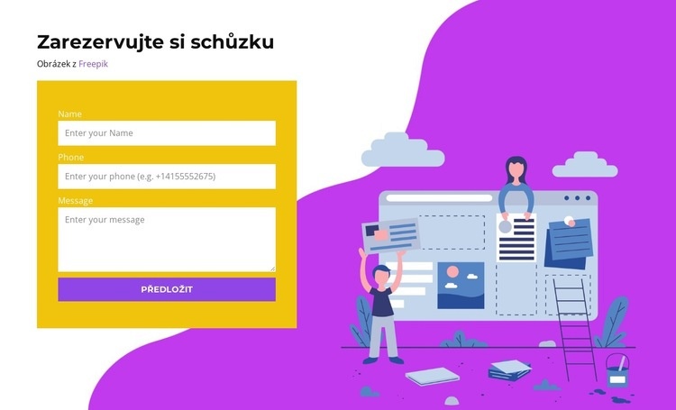 Rezervace přes formulář Šablona CSS