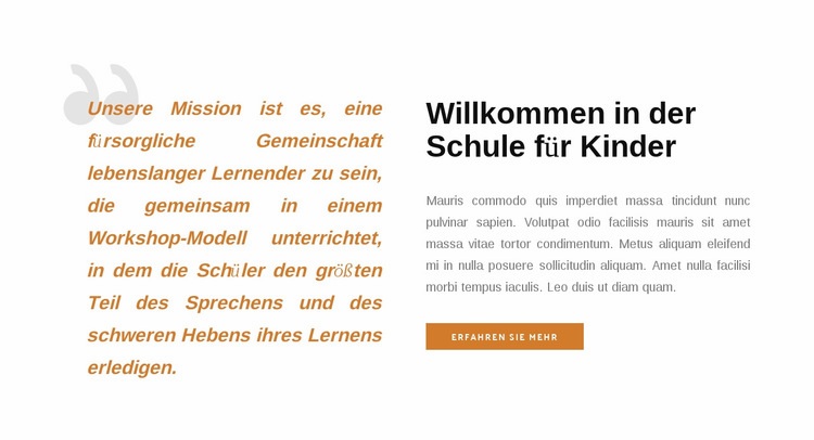 Zitat und Text Website design