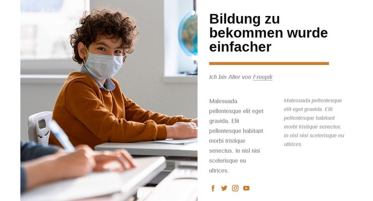 Bildung zu bekommen wurde einfacher Website-Modell