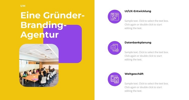 Gründer einer Marketingfirma Landing Page