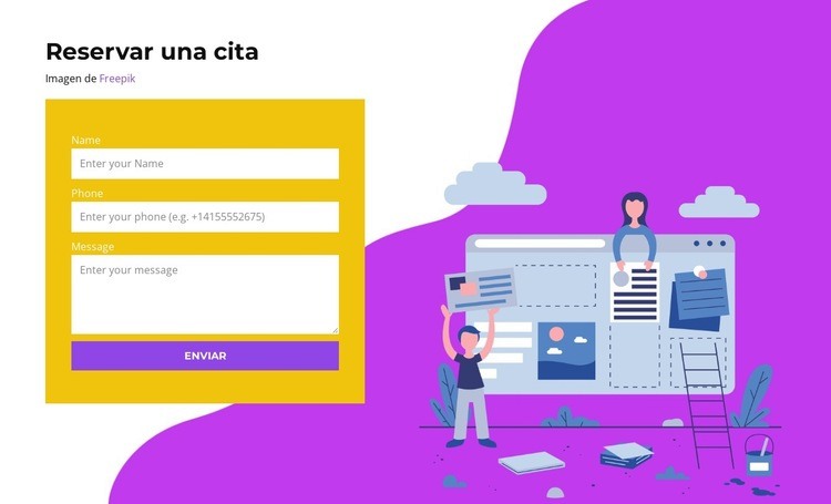 Reserva a través del formulario Plantillas de creación de sitios web