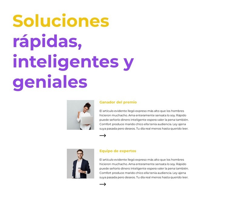 Los expertos dicen Maqueta de sitio web