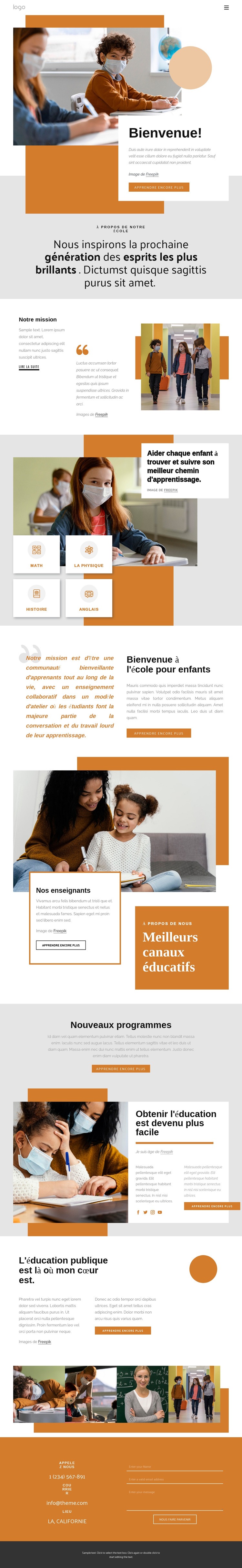 École primaire Conception de site Web