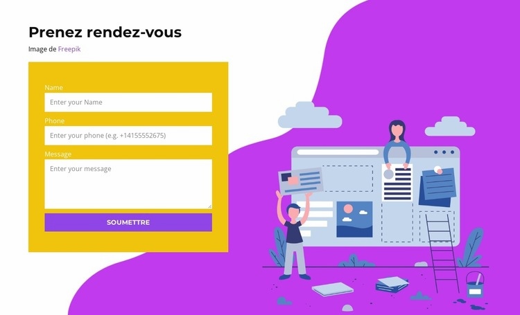 Réserver via le formulaire Conception de site Web