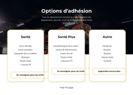 Possibilités D'Adhésion - Maquette De Site Web PSD