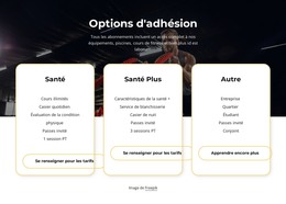 Possibilités D'Adhésion - Modèle De Page HTML