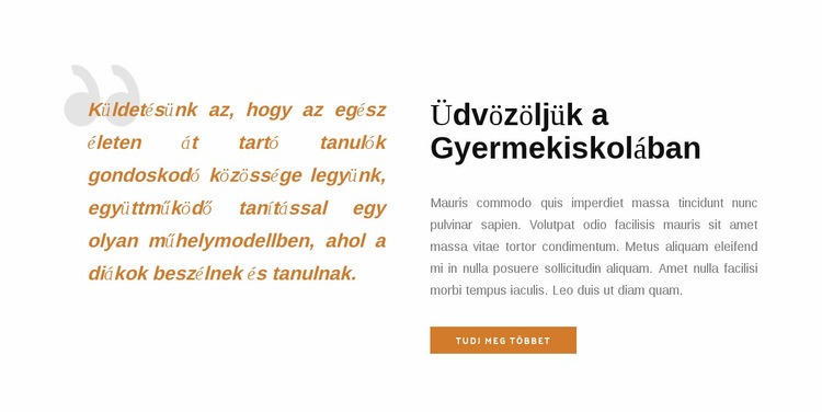 Idézet és szöveg Weboldal sablon