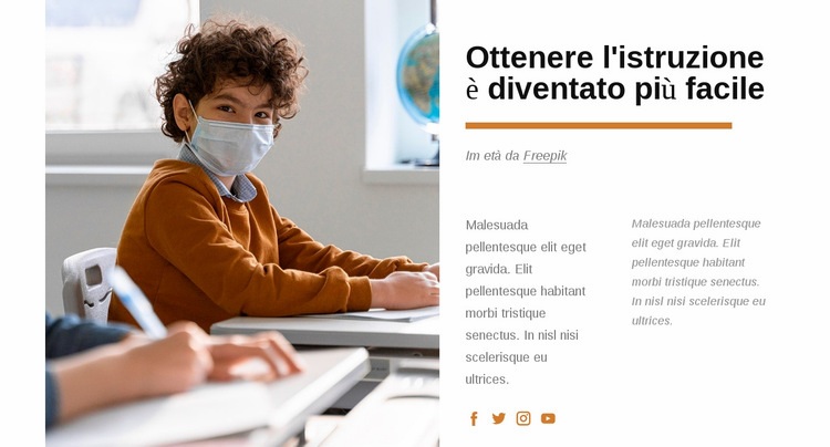 Ottenere l'istruzione è diventato più facile Mockup del sito web