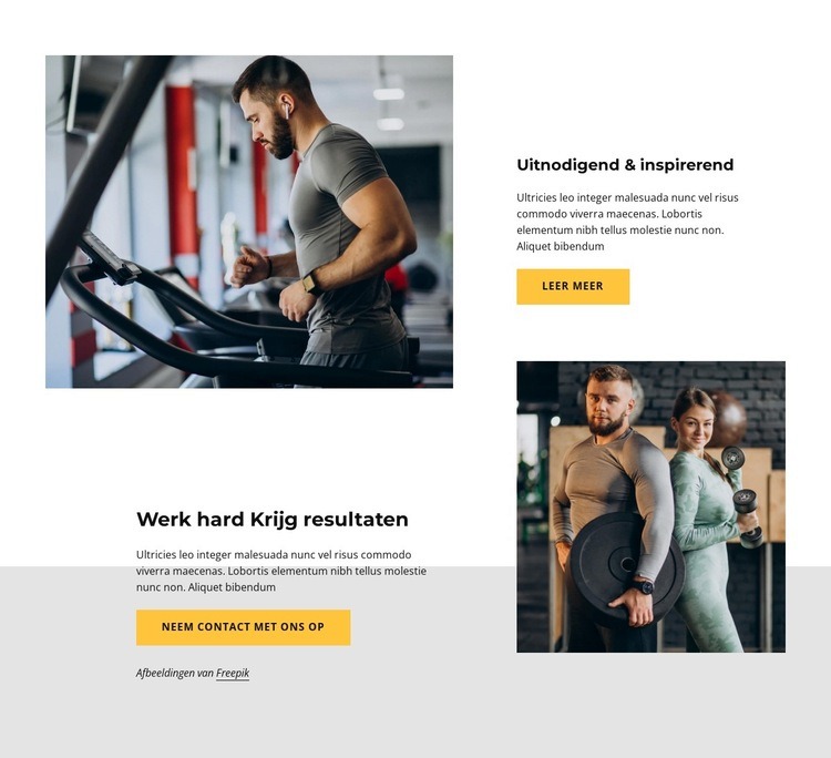 Probeer wat cardio Website mockup