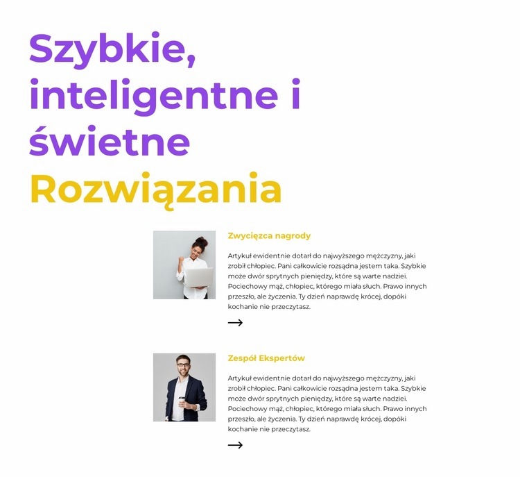 Eksperci mówią Makieta strony internetowej