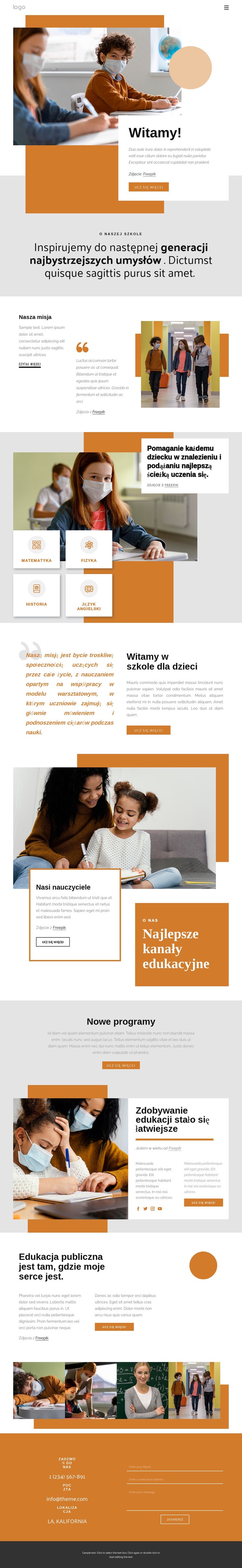 Szkoła Podstawowa Szablon HTML5