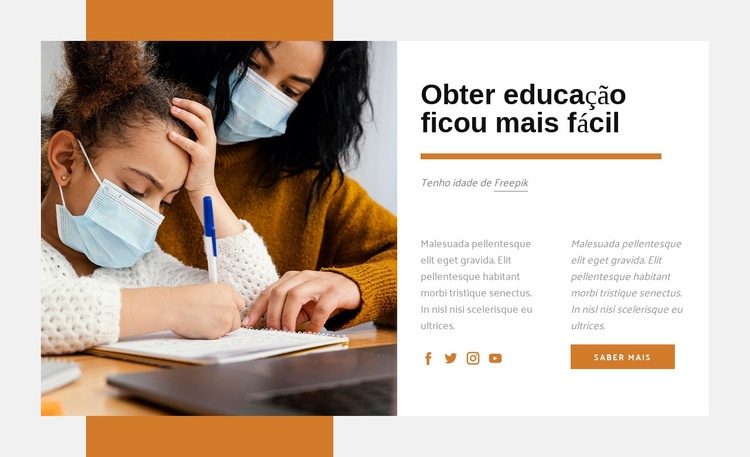 A educação é o passaporte para o futuro Design do site