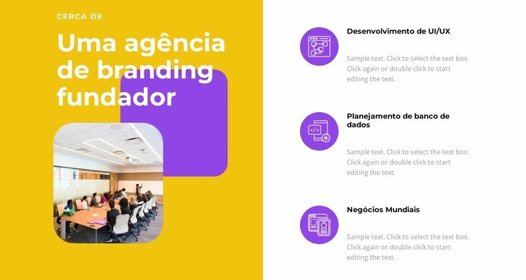 Criador da empresa de marketing Modelo de uma página