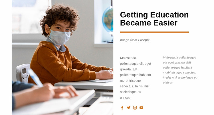 Getting education became easier Website Mockup
