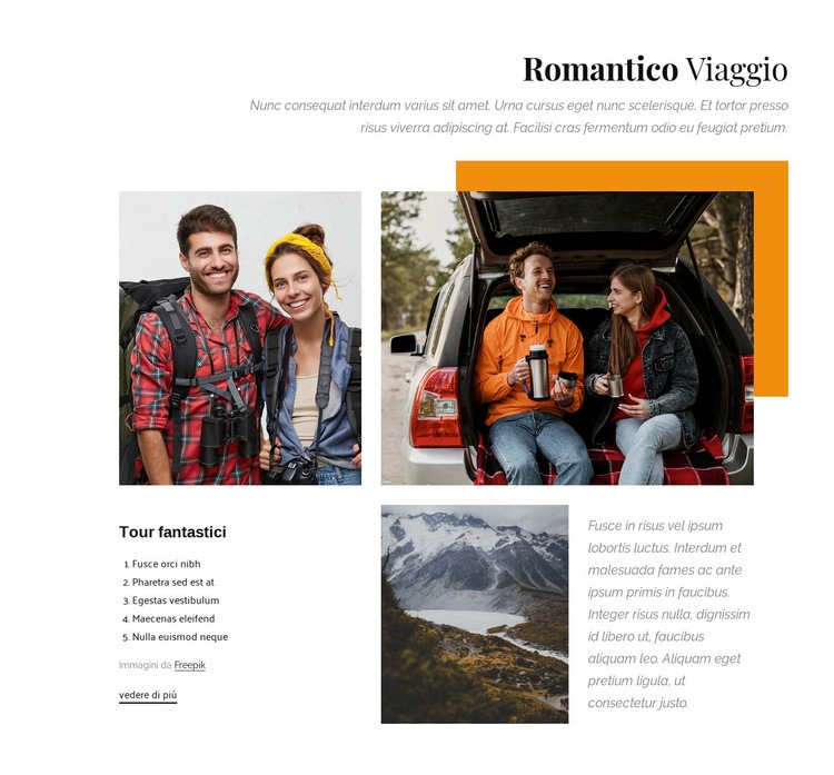 Viaggi di nozze e fughe romantiche Costruttore di siti web HTML