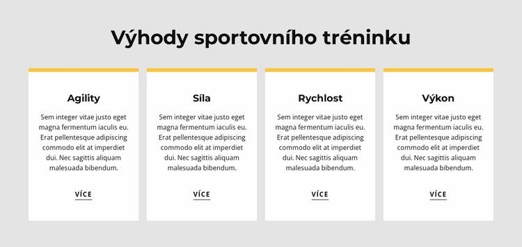 Výhody sportovního tréninku Šablona CSS