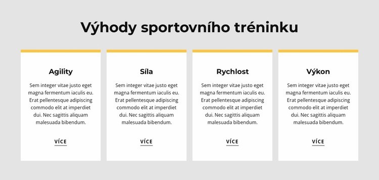 Výhody sportovního tréninku Šablona HTML