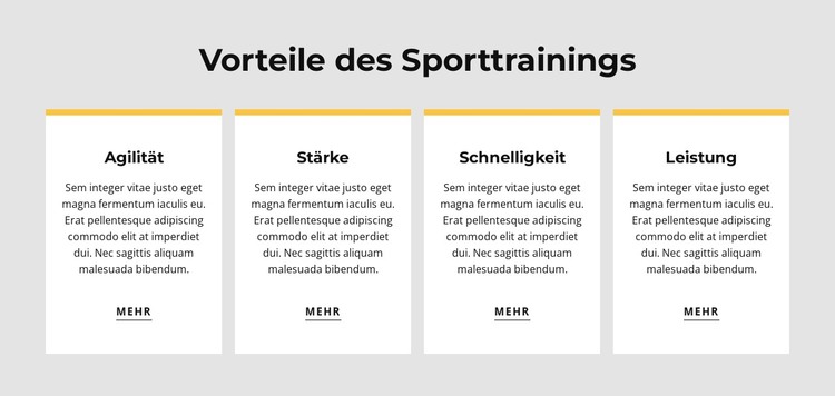 Vorteile des Sporttrainings HTML-Vorlage