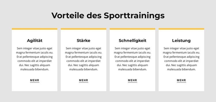 Vorteile des Sporttrainings HTML5-Vorlage