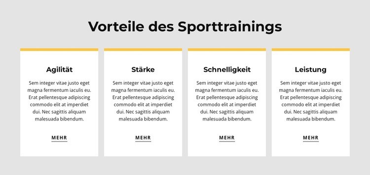 Vorteile des Sporttrainings Website Builder-Vorlagen