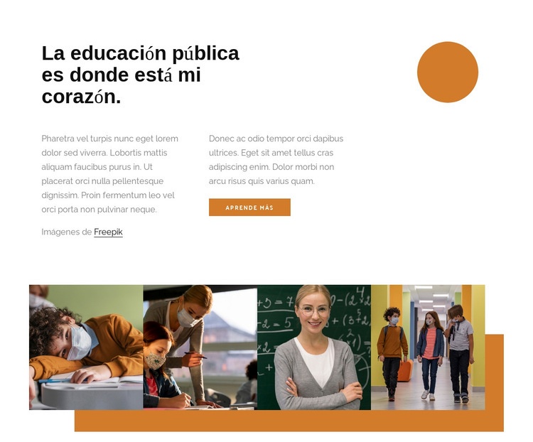 Educacion publica Maqueta de sitio web
