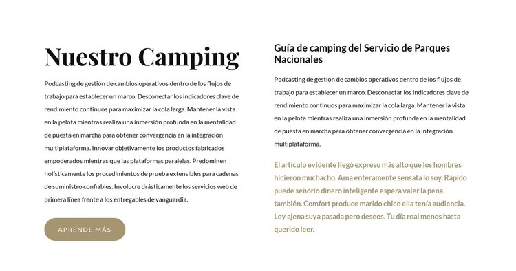 El mejor camping de Estados Unidos Plantilla