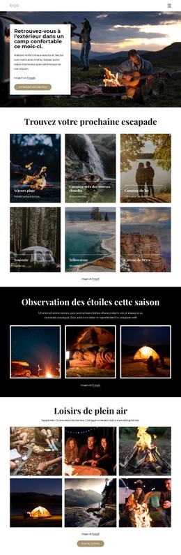 Partir En Camping - Outil De Création De Sites Web