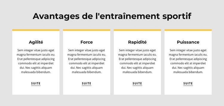 Avantages de l'entraînement sportif Modèles de constructeur de sites Web