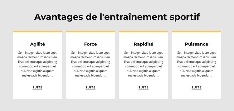 Avantages de l'entraînement sportif Modèle CSS