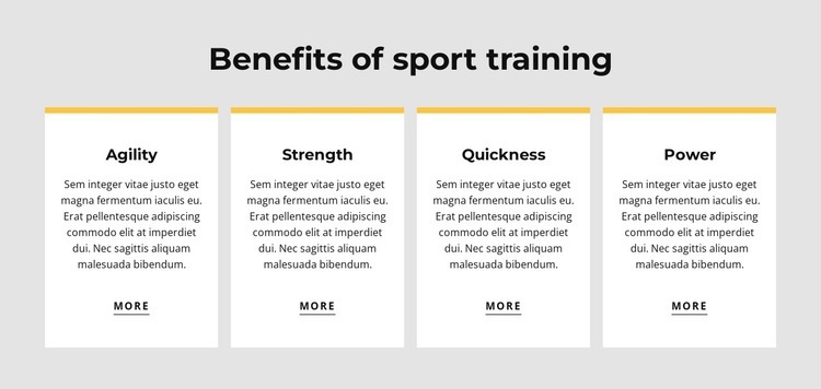 Benefits of sport training Homepage Design