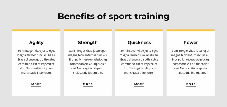 Benefits of sport training Html Website Builder