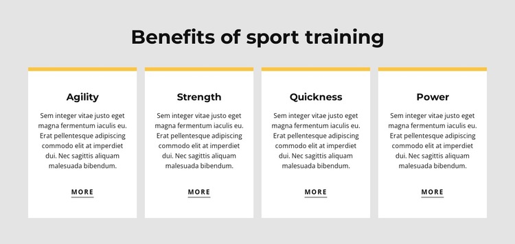 Benefits of sport training HTML5 Template