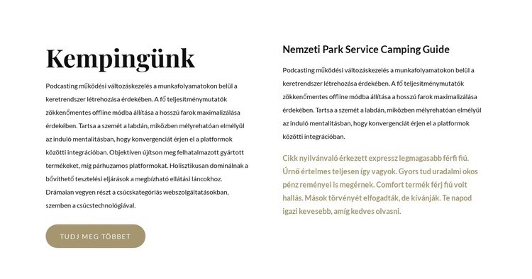 A legjobb kemping az Egyesült Államokban HTML Sablon