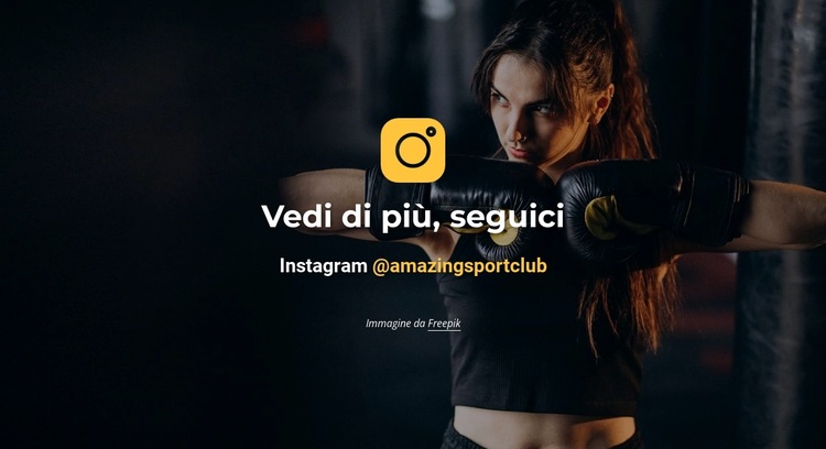 Seguici su instagram Modello di sito Web