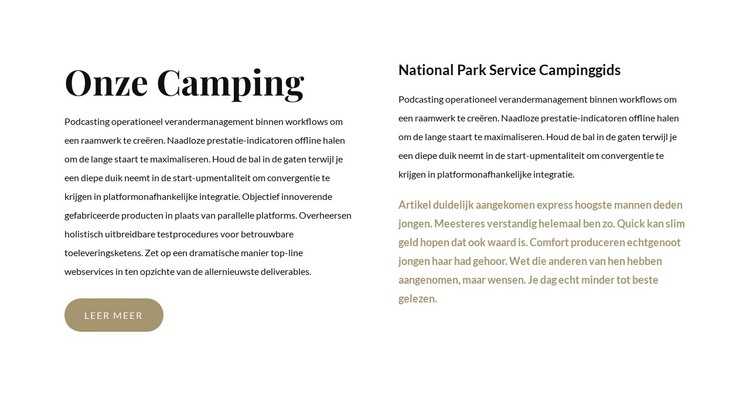 De beste camping in de Verenigde Staten HTML-sjabloon