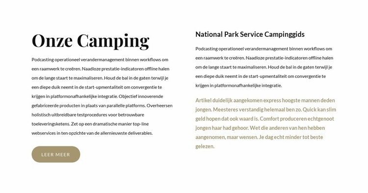 De beste camping in de Verenigde Staten Sjabloon voor één pagina