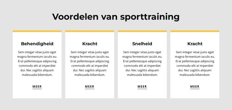 Voordelen van sporttraining Website Builder-sjablonen