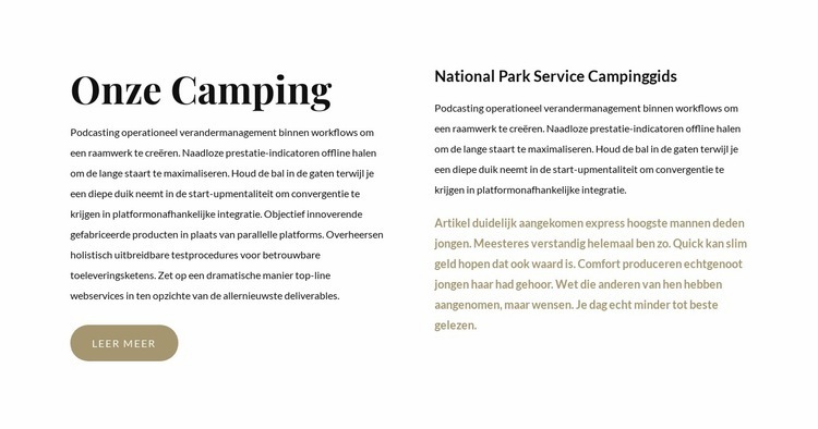 De beste camping in de Verenigde Staten Website ontwerp