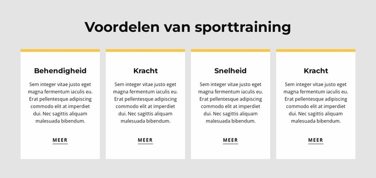 Voordelen van sporttraining Website ontwerp