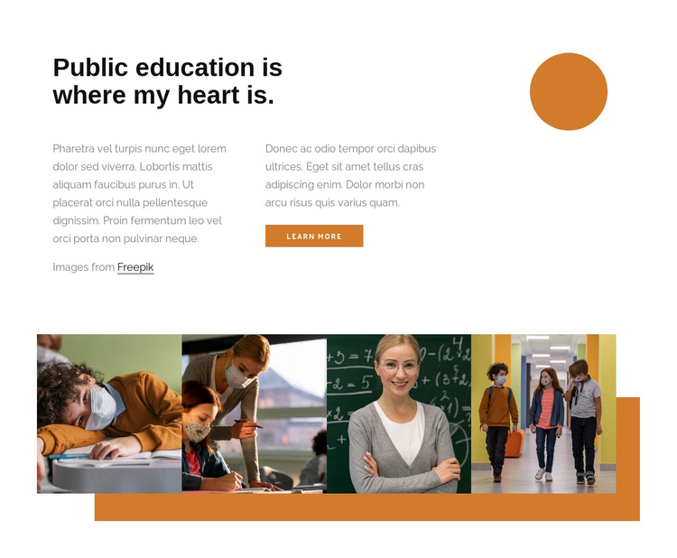 Public education One Page Template