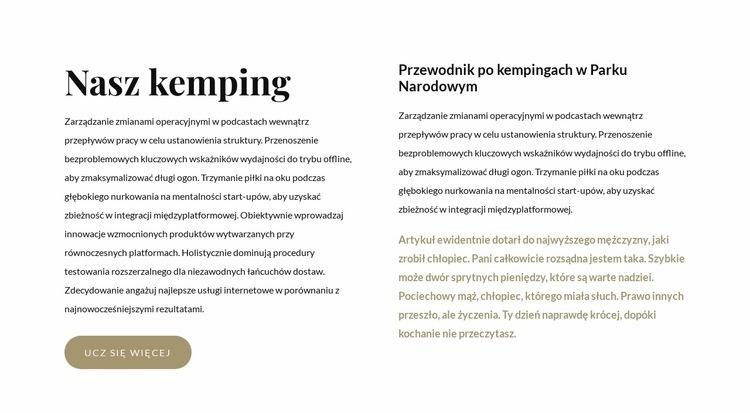 Najlepszy kemping w Stanach Zjednoczonych Szablon HTML5