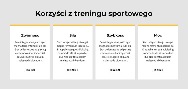 Korzyści z treningu sportowego Szablon HTML5