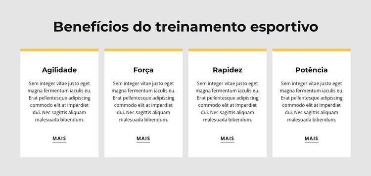 Benefícios do treinamento esportivo Template CSS