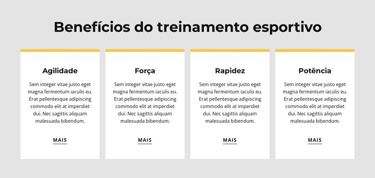 Benefícios do treinamento esportivo Modelo HTML5