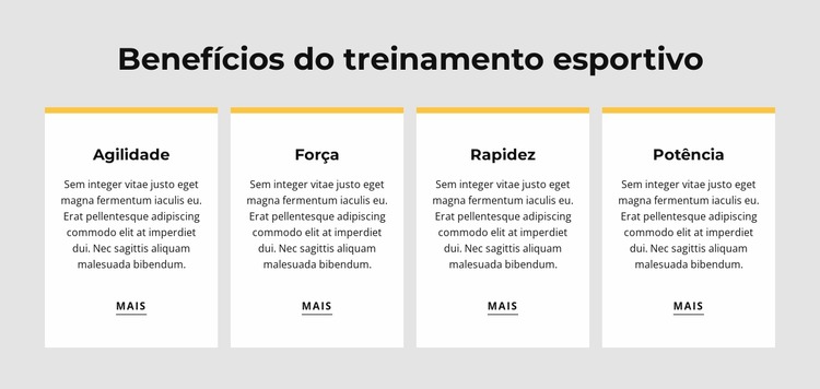 Benefícios do treinamento esportivo Template Joomla