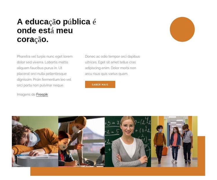 Educação pública Modelo de uma página